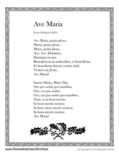 She prayed to Our Lord to know if she should flee to safety. . Ave maria lyrics latin and english